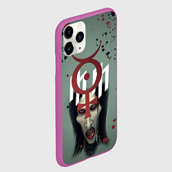 Чехол iPhone 11 Pro матовый Marilyn Manson Мерилин Мэнсон Z, цвет: 3D-фиолетовый — фото 2