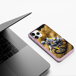 Чехол iPhone 11 Pro матовый HUSQVARNA ХУСКВАРНА SPORT, цвет: 3D-розовый — фото 2