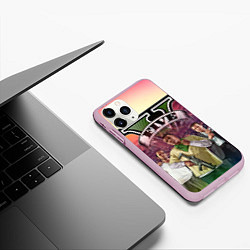 Чехол iPhone 11 Pro матовый GTA V TEAM FOREVER AND EVER, цвет: 3D-розовый — фото 2