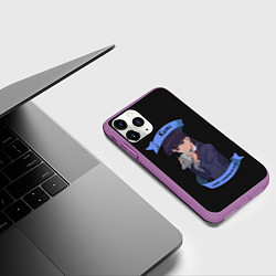 Чехол iPhone 11 Pro матовый У Коми проблемы с общением, цвет: 3D-фиолетовый — фото 2