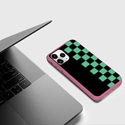 Чехол iPhone 11 Pro матовый КОСТЮМ TANJIRO KAMADO ТАНДЖИРО, цвет: 3D-малиновый — фото 2