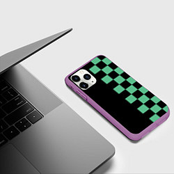 Чехол iPhone 11 Pro матовый КОСТЮМ TANJIRO KAMADO ТАНДЖИРО, цвет: 3D-фиолетовый — фото 2