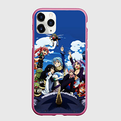 Чехол iPhone 11 Pro матовый Мое перерождение в слизь, цвет: 3D-малиновый