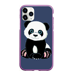 Чехол iPhone 11 Pro матовый Милая Панда Sweet Panda, цвет: 3D-фиолетовый