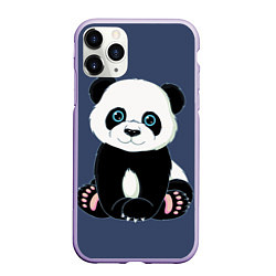 Чехол iPhone 11 Pro матовый Милая Панда Sweet Panda, цвет: 3D-светло-сиреневый