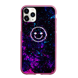 Чехол iPhone 11 Pro матовый GLITCH SMILE ГЛИТЧ СМАЙЛ