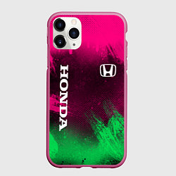 Чехол iPhone 11 Pro матовый NEON HONDA НЕОН ХОНДА, цвет: 3D-малиновый