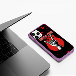 Чехол iPhone 11 Pro матовый Сектор Газа рок - коза, цвет: 3D-фиолетовый — фото 2