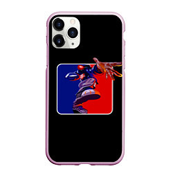 Чехол iPhone 11 Pro матовый Logo LB, цвет: 3D-розовый