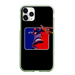 Чехол iPhone 11 Pro матовый Logo LB, цвет: 3D-салатовый