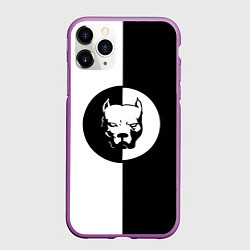 Чехол iPhone 11 Pro матовый PITBULL SYNDICATE ПИТБУЛЬ СИ, цвет: 3D-фиолетовый