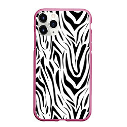 Чехол iPhone 11 Pro матовый Черно-белая зебра