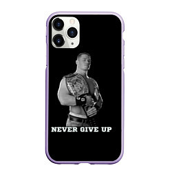 Чехол iPhone 11 Pro матовый Never give up, цвет: 3D-светло-сиреневый