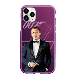 Чехол iPhone 11 Pro матовый Агент 007 Джеймс Бонд, цвет: 3D-фиолетовый