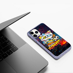 Чехол iPhone 11 Pro матовый Hello Zombies, цвет: 3D-светло-сиреневый — фото 2