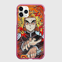 Чехол iPhone 11 Pro матовый Ренгоку Клинок демонов