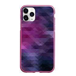 Чехол iPhone 11 Pro матовый Фиолетово-бордовый узор