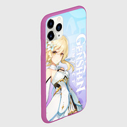 Чехол iPhone 11 Pro матовый Genshin Impact Путешественница, цвет: 3D-фиолетовый — фото 2