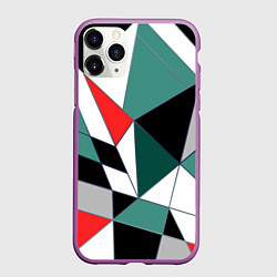 Чехол iPhone 11 Pro матовый Абстрактный геометрический, цвет: 3D-фиолетовый