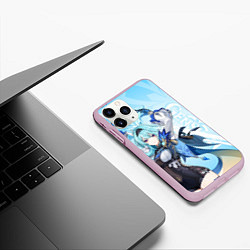 Чехол iPhone 11 Pro матовый Genshin Impact, Эола, цвет: 3D-розовый — фото 2