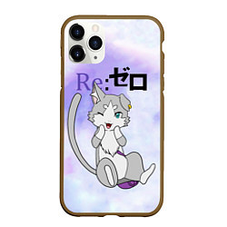 Чехол iPhone 11 Pro матовый Пак Re: Zero Фамильяр Эмилии, цвет: 3D-коричневый