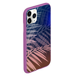 Чехол iPhone 11 Pro матовый Тропическая ночь, цвет: 3D-фиолетовый — фото 2