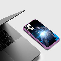 Чехол iPhone 11 Pro матовый Баджи На Байке, цвет: 3D-фиолетовый — фото 2