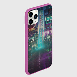 Чехол iPhone 11 Pro матовый Neon Tokyo, цвет: 3D-фиолетовый — фото 2
