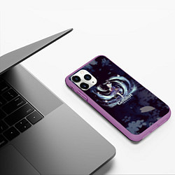 Чехол iPhone 11 Pro матовый Genshin Impact - Аяка, цвет: 3D-фиолетовый — фото 2