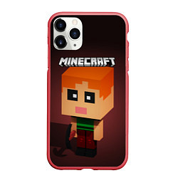 Чехол iPhone 11 Pro матовый MINECRAFT МАЙНКРАФТ Z, цвет: 3D-красный