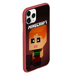 Чехол iPhone 11 Pro матовый MINECRAFT МАЙНКРАФТ Z, цвет: 3D-красный — фото 2