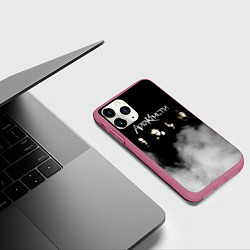 Чехол iPhone 11 Pro матовый Агата Кристи группа, цвет: 3D-малиновый — фото 2