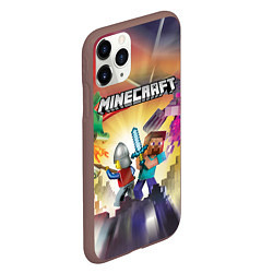 Чехол iPhone 11 Pro матовый MINECRAFT МАЙНКРАФТ Z, цвет: 3D-коричневый — фото 2