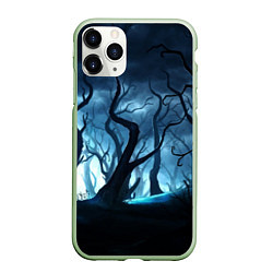 Чехол iPhone 11 Pro матовый ДРЕМУЧИЙ ЛЕС, цвет: 3D-салатовый