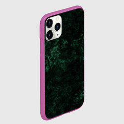 Чехол iPhone 11 Pro матовый Темно-зеленый мраморный узор, цвет: 3D-фиолетовый — фото 2