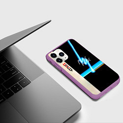 Чехол iPhone 11 Pro матовый ИЕРОГЛИФ группа Пикник, цвет: 3D-фиолетовый — фото 2