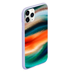 Чехол iPhone 11 Pro матовый Мозаичный абстрактный узор, цвет: 3D-светло-сиреневый — фото 2