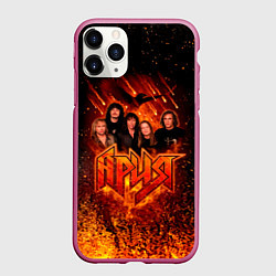 Чехол iPhone 11 Pro матовый Ария в огне, цвет: 3D-малиновый