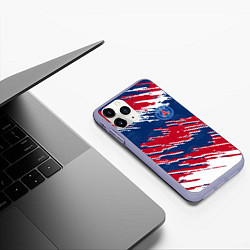 Чехол iPhone 11 Pro матовый ФК ПСЖ PARIS SAINT GERMAIN, цвет: 3D-светло-сиреневый — фото 2