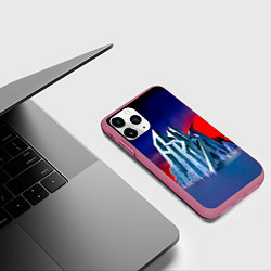 Чехол iPhone 11 Pro матовый Ария - Мания величия, цвет: 3D-малиновый — фото 2