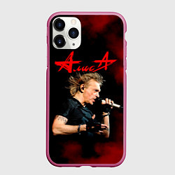 Чехол iPhone 11 Pro матовый Константин Кинчев - Алиса, цвет: 3D-малиновый