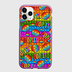 Чехол iPhone 11 Pro матовый POP IT SMILE ПОП ИТ ПУПЫРКА, цвет: 3D-фиолетовый
