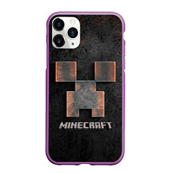 Чехол iPhone 11 Pro матовый MINECRAFT TEXTURE IRON, цвет: 3D-фиолетовый