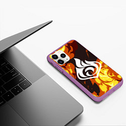 Чехол iPhone 11 Pro матовый PIRO ПИРО ГЕНШИН, цвет: 3D-фиолетовый — фото 2