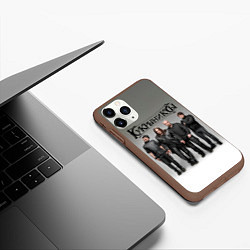 Чехол iPhone 11 Pro матовый Кукрыниксы рок группа, цвет: 3D-коричневый — фото 2