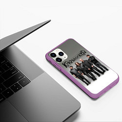 Чехол iPhone 11 Pro матовый Кукрыниксы рок группа, цвет: 3D-фиолетовый — фото 2