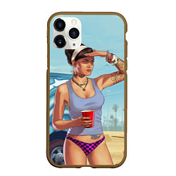 Чехол iPhone 11 Pro матовый Girl with coffee, цвет: 3D-коричневый