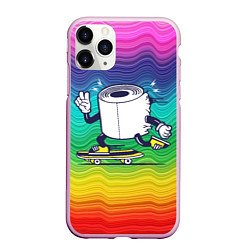 Чехол iPhone 11 Pro матовый Туалетная бумага на скейте