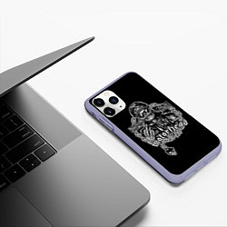 Чехол iPhone 11 Pro матовый Скелет Лемми, цвет: 3D-светло-сиреневый — фото 2