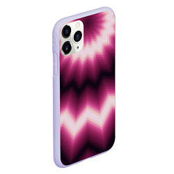 Чехол iPhone 11 Pro матовый Черно-пурпурный калейдоскоп, цвет: 3D-светло-сиреневый — фото 2